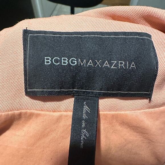 BCBG Max Azria Peach Blush Abree Draped Open Front Blazer – Effortless Elegance - Picture 4 of 8
